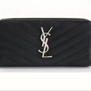 Saint Laurent Grain de Poudre Zip-Around Wallet